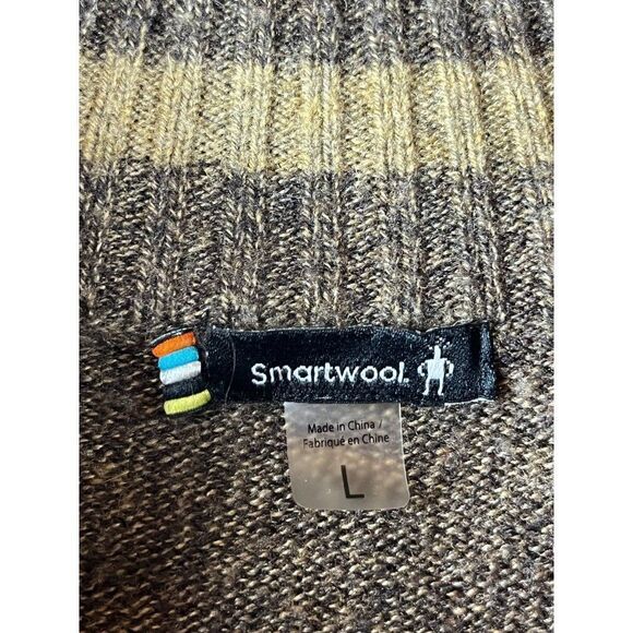 Smartwool Men's Ripple Ridge Half Zip Mock Neck Wool Blend Sweater Brown Large - Picture 6 of 10